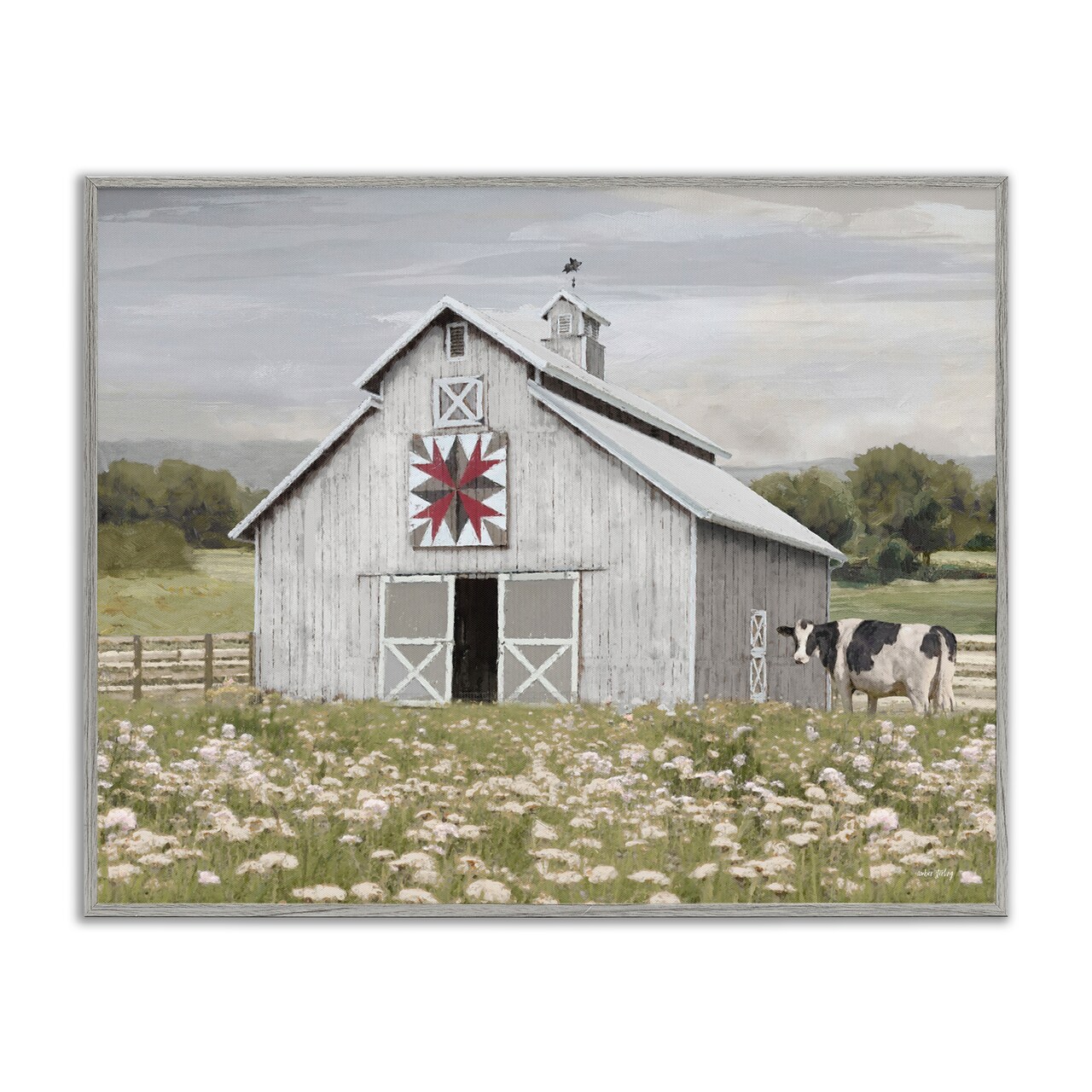 Stupell Industries Rustic Barn Meadow Framed Giclee Wall Art Design by Amber Sterling